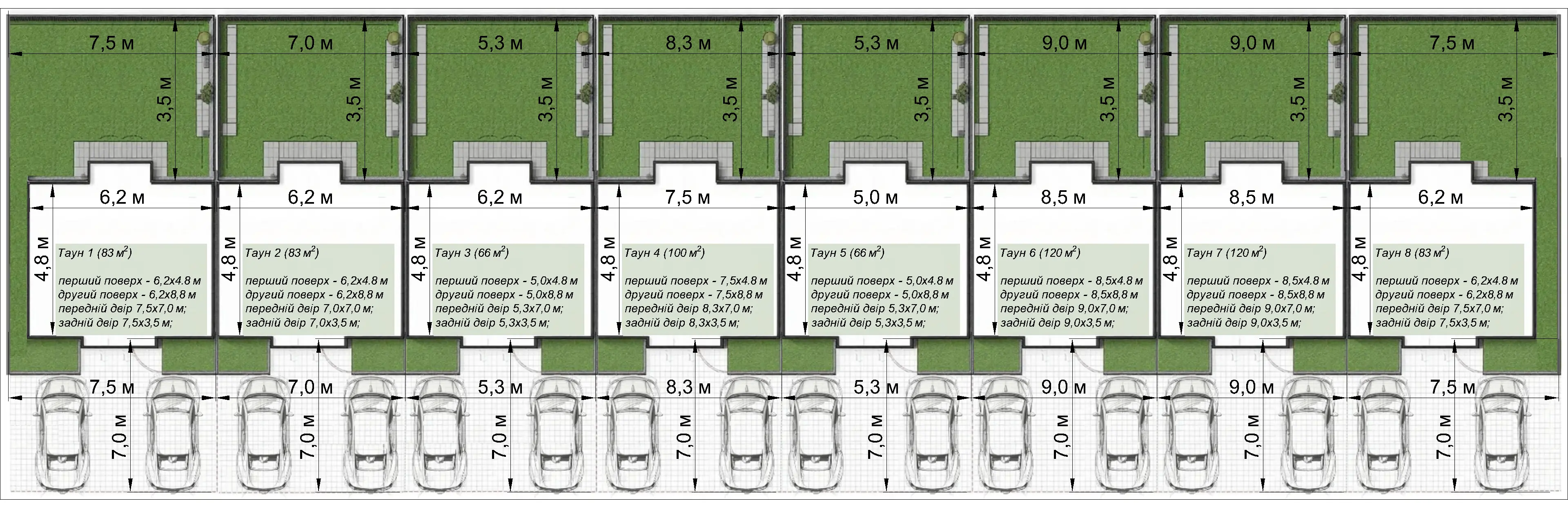 16 станція Великого Фонтану / вул. Довга — таунхауси, дуплекси та будинки біля моря Генеральний план